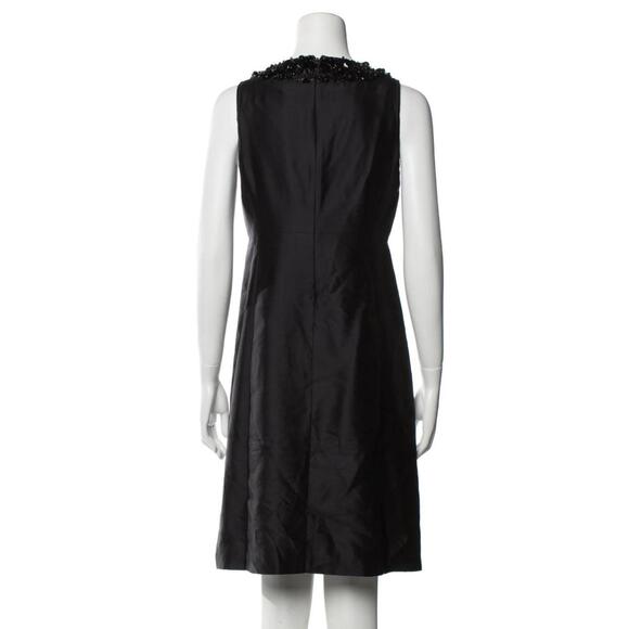 🖤 Tory Burch Black Silk Beaded Neck Sheath Dress – Size 4 - Picture 6 of 6
